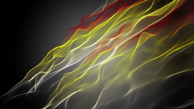 Fantastic video animation wave object in slow motion, 4096x2304 loop 4K