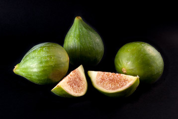 figs isolated on black background
