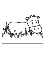 grass eat eating hungry shrubbery comic cartoon sweet little cute baby hippo happy child