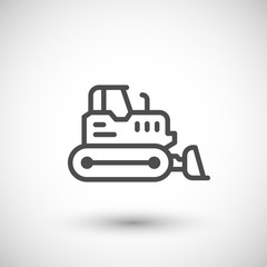 Crawler bulldozer line icon