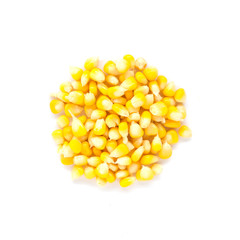 top view of pile corn isolated