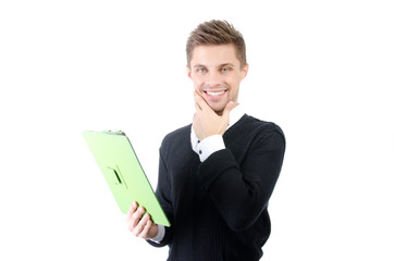 Young attractive student smiling. 