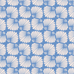 seamless vintage pattern with stylized seashells