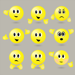 Vector set of surround smileys with different emotions