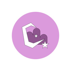 Vector illustration in flat design Halloween icon moon and stars