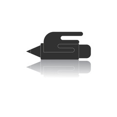 Back to School and Education vector flat icon in black and white style Flying Pencil