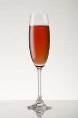Rose champagne in a champagne flute.