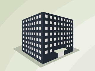 Buildings in perspective. The outline of the houses, the city in 3D. Vector illustration.