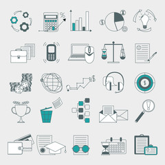 Web, finance, human resource, management icons set