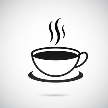 Coffee, Tee icon on gray background. Vector art.