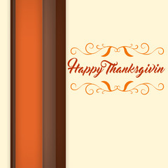 The elegant style Happy Thanksgiving Day logotype, banner, flayer, card, badge and icon. Happy Thanksgiving logo template.