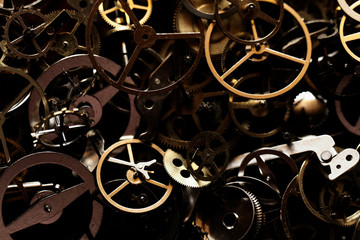 Detail of clock parts for restoration