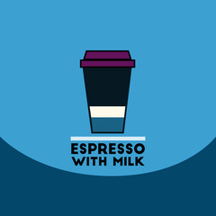 flat vector icon design collection espresso with milk