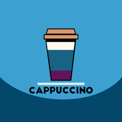 flat vector icon design collection cappuccino to go