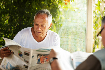 Reading newspapers
