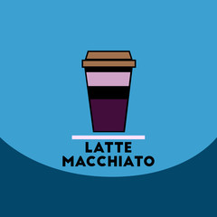 flat vector icon design collection latte macchiato to go