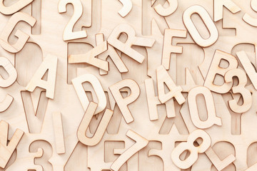 Background of wooden letters alphabet