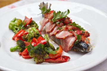fish in the bacon