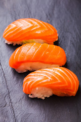 Sake sushi with salmon