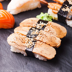 Tamago sushi with omelet