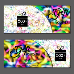 Gift voucher. Vector, illustration. Template discount card.