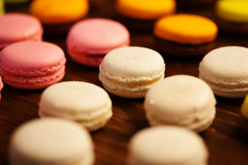 A macaron - sweet meringue-based confection