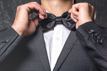 Man wearing bow tie