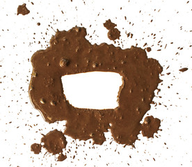 drops of mud sprayed And gap in the middle for text input on a w