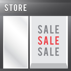 Shop with empty display sale vector