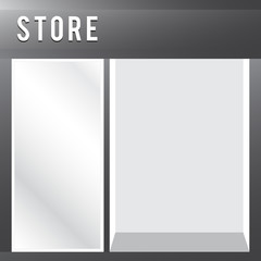 Shop with empty display sale vector