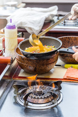 Cooking Omelet in Pan