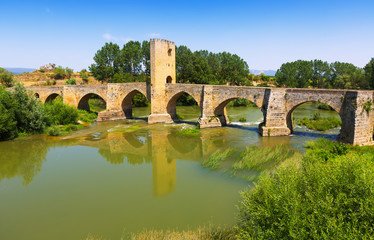 Medieval bridge at Frias. Province of Burgos