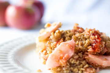 apple crisp on a white background 