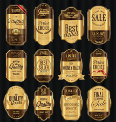 Quality golden badges and labels collection
