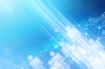 world of particle galaxy star abstract ai tech neon glow wave futuristic network background illustration, cyber space time, system of gakaxy, light stream of data hologram