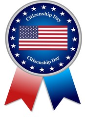 Citizenship Day USA blue and red banner illustration 