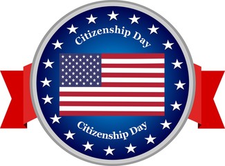 Citizenship Day USA blue and red banner illustration 