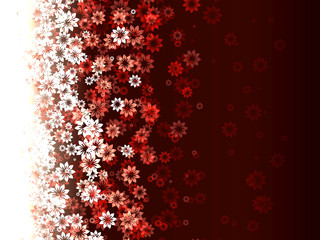 pattern of flowers on a red background