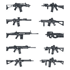 assault rifles set