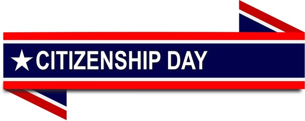Citizenship Day USA blue and red banner illustration 