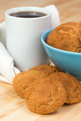 oat cookies on a wooden table