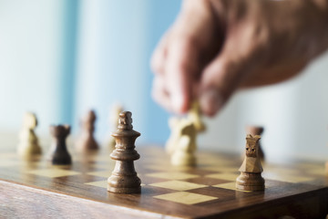 Business concept strategy, risk,leadership, team and success .Select focus chess