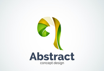 Abstract swirl logo template, smooth elegant shape concept