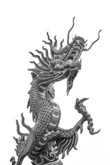Back & white color Dragon in Chinese temple