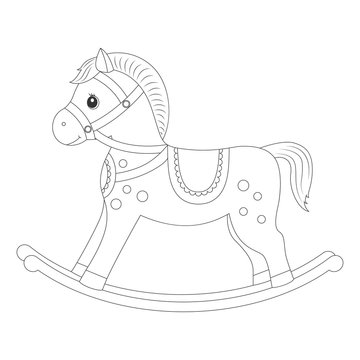 Rocking horse for coloring book