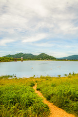 Bang Phra reservoir, chon buri, Thailand. Tourist attractions in Thailand. 