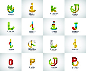 Vector set of abstract unusual web letter logo icons