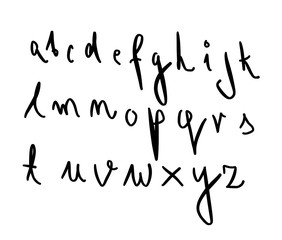 Hand written alphabet vector 