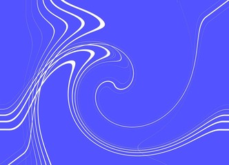 Abstract blue background with waving white lines