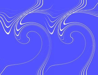 abstract blue background with doubled waving white lines